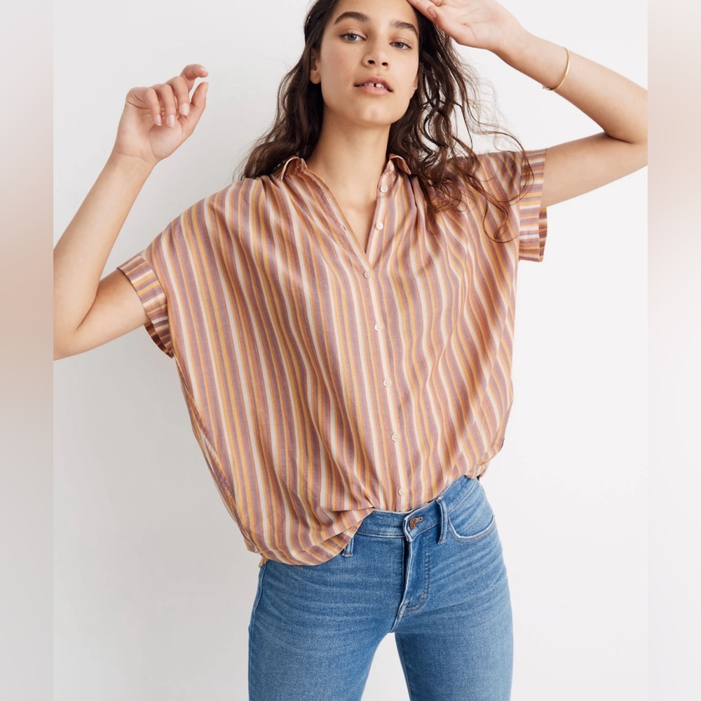 Striped Button-Up Blouse